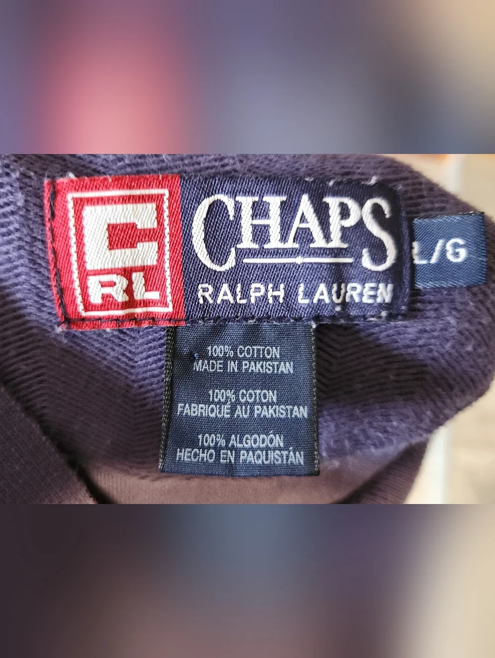 Vintage 97 Ralph Lauren‎ Chaps Blue Polo Size Large Logo Preppy Boxy Fit Cotton